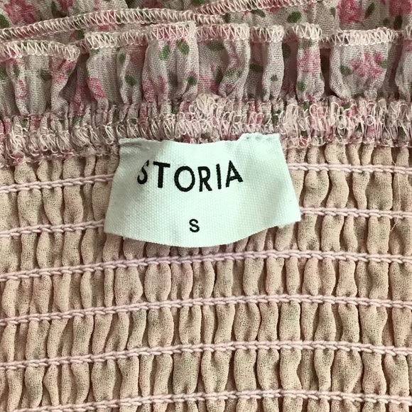 Storia Pink Floral Ruffle Mini Skirt Size Small - Picture 4 of 5